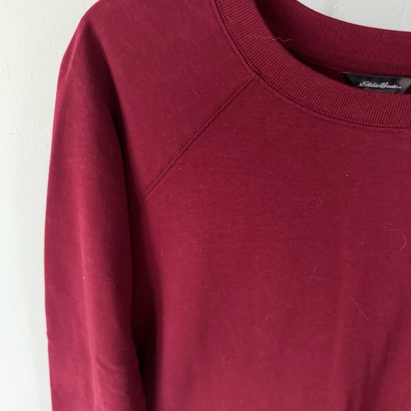 Eddie Bauer Womens Sweater Red Knit Long Sleeve Scoop Neck Pullover Size L - Picture 2 of 7